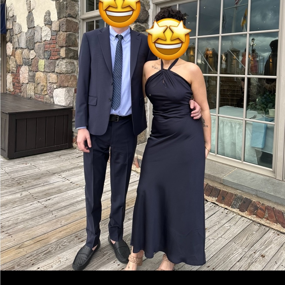 Navy Blue H&M Halter Neck Dress